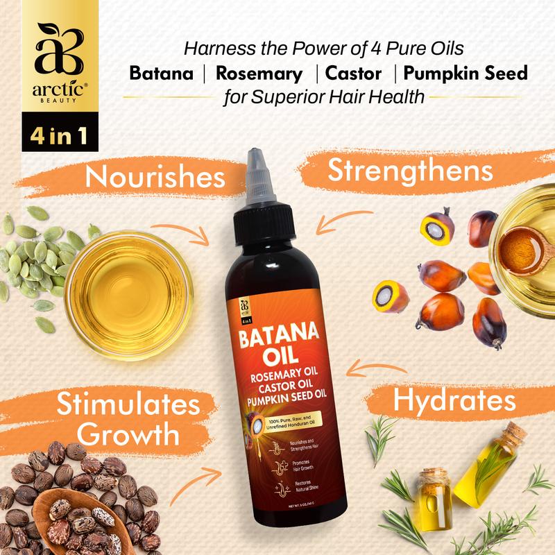 All In One Batana Oil - 100% Pure & Unrefined Honduran Oil with Rosemary, Castor & Pumpkin Seed Oil - For Scalp & Hair Health