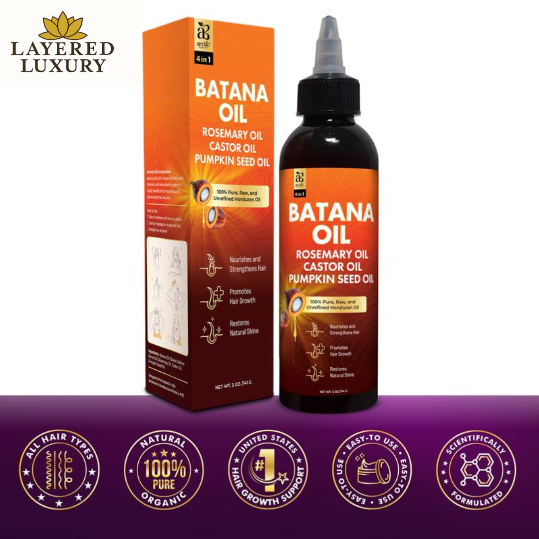 All In One Batana Oil - 100% Pure & Unrefined Honduran Oil with Rosemary, Castor & Pumpkin Seed Oil - For Scalp & Hair Health